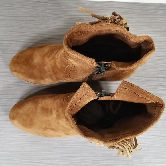 Sam Edelman Louie Bootie, Cognac Suede, Womens Size 5 M / 35 - Picture 10 of 12